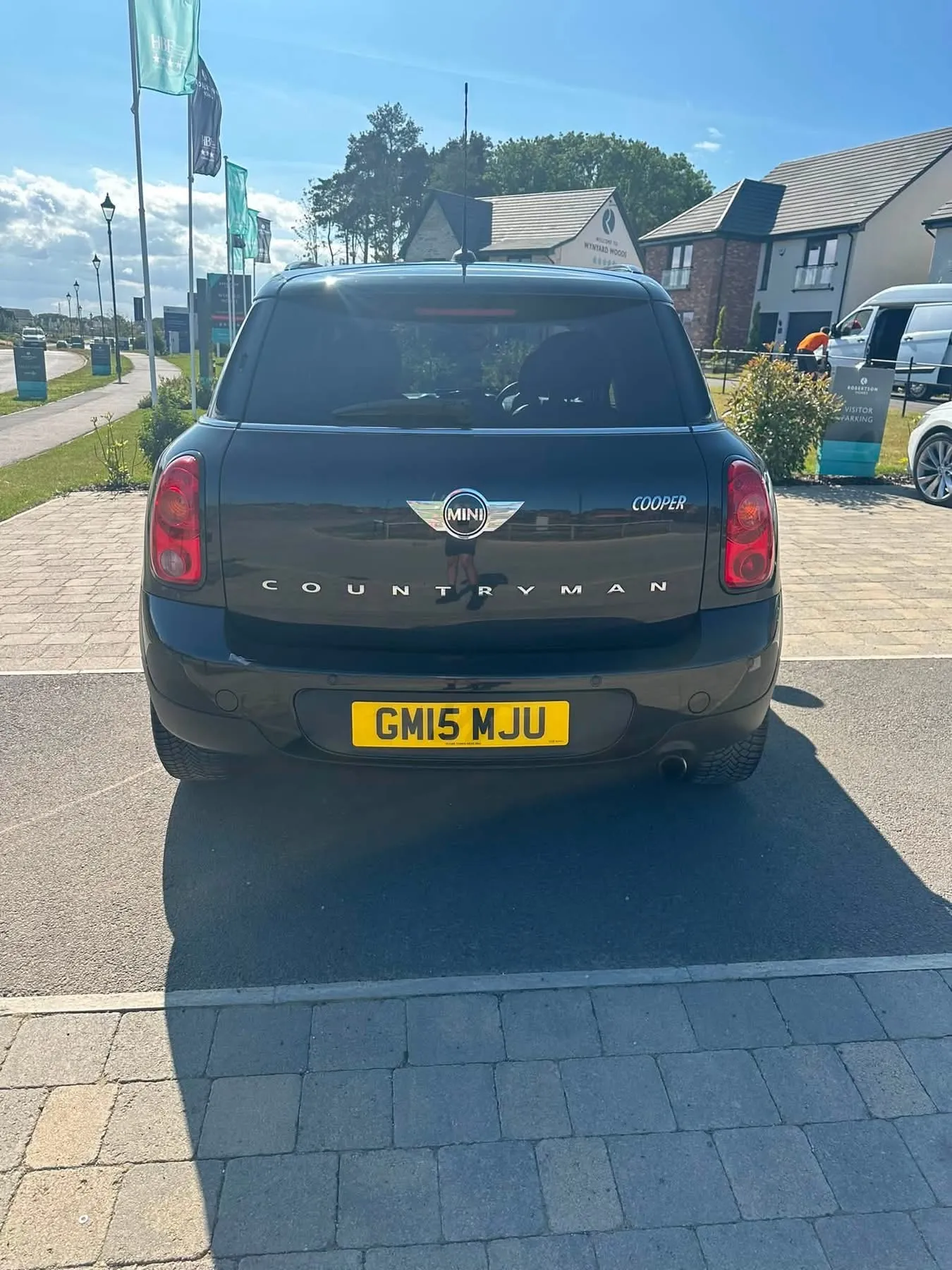 Black MINI Countryman Cooper, rear view with the Countryman and Cooper badging