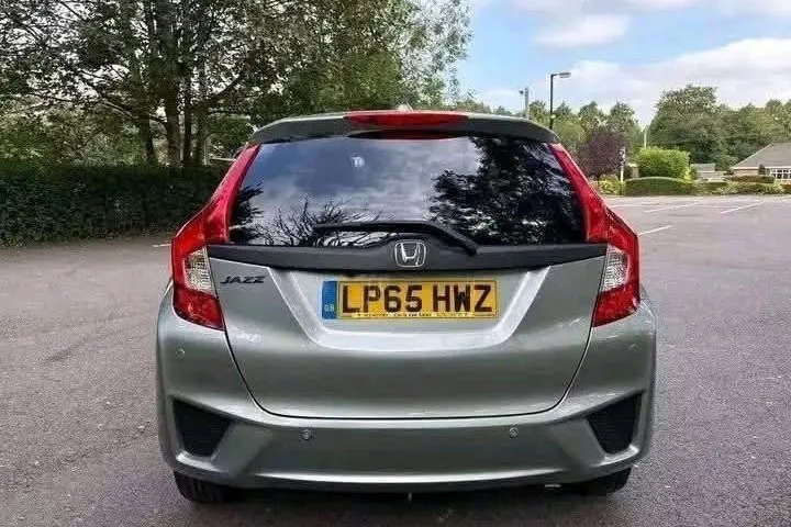 Silver Honda Jazz 1.3 CVT automatic, rear view